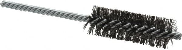 Weiler - 7/8" Diam Helical Steel Tube Brush - Double Spiral, 0.0104" Filament Diam, 2-1/2" Brush Length, 5-1/2" OAL, 1/4" Diam Shank - Strong Tooling