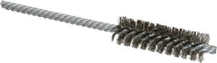 Weiler - 5/8" Diam Helical Stainless Steel Tube Brush - Double Spiral, 0.005" Filament Diam, 2" Brush Length, 5" OAL, 7/32" Diam Shank - Strong Tooling