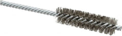 Weiler - 3/4" Diam Helical Stainless Steel Tube Brush - Double Spiral, 0.006" Filament Diam, 2-1/2" Brush Length, 5-1/2" OAL, 1/4" Diam Shank - Strong Tooling