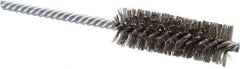 Weiler - 7/8" Diam Helical Stainless Steel Tube Brush - Double Spiral, 0.006" Filament Diam, 2-1/2" Brush Length, 5-1/2" OAL, 1/4" Diam Shank - Strong Tooling