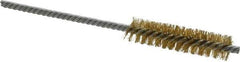 Weiler - 1/2" Diam Helical Brass Tube Brush - Double Spiral, 0.006" Filament Diam, 2" Brush Length, 5" OAL, 5/32" Diam Shank - Strong Tooling