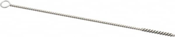 Weiler - 1" Long x 1/8" Diam Steel Hand Tube Brush - Single Spiral, 6" OAL, 0.003" Wire Diam, 3/32" Shank Diam - Strong Tooling