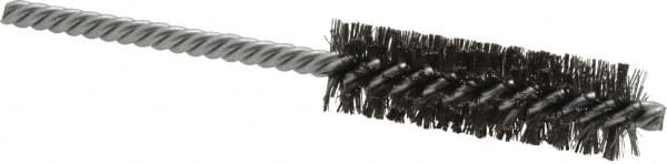 Weiler - 3/4" Diam Helical Steel Tube Brush - Double Spiral, 0.008" Filament Diam, 2-1/2" Brush Length, 5-1/2" OAL, 1/4" Diam Shank - Strong Tooling