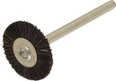 Weiler - 3/4" OD, 1/8" Shank Diam, Hair Wheel Brush - 3/16" Trim Length, 0.003" Filament Diam, 37,000 RPM - Strong Tooling