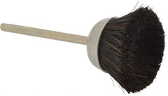 Weiler - 1" Diam, 1/8" Shank Straight Wire Hair Cup Brush - 0.003" Filament Diam, 7/16" Trim Length, 25,000 Max RPM - Strong Tooling