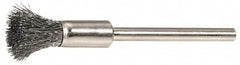 Weiler - 3/16" Brush Diam, Crimped, End Brush - 3/32" Diam Shank, 37,000 Max RPM - Strong Tooling