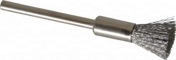 Weiler - 1/4" Brush Diam, Crimped, End Brush - 1/8" Diam Shank, 37,000 Max RPM - Strong Tooling