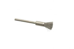 Weiler - 1/4" Brush Diam, Crimped, End Brush - 1/8" Diam Shank, 37,000 Max RPM - Strong Tooling