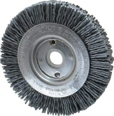 Weiler - 3" OD, 1/2" Arbor Hole, Crimped Nylon Wheel Brush - 3/8" Face Width, 1/2" Trim Length, 0.04" Filament Diam, 6,000 RPM - Strong Tooling