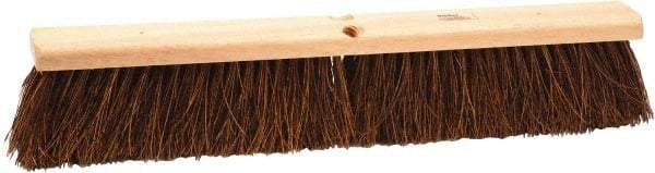 Weiler - 18" Rough Surface Palmyra Push Broom - 4" Bristle Length, Wood Block, Threaded Handle Connection, Handle Sold Separately - Strong Tooling