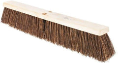 Weiler - 24" Rough Surface Palmyra Push Broom - 4" Bristle Length, Wood Block, Threaded Handle Connection, Handle Sold Separately - Strong Tooling