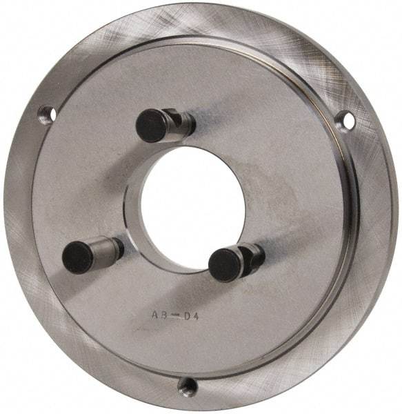 Buck Chuck Company - Adapter Back Plate for 8" Diam Self Centering Lathe Chucks - D1-4 Mount, 2.406" Through Hole Diam, 6.283mm ID, 7.87" OD, 0.714" Flange Height, Steel - Strong Tooling