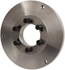 Buck Chuck Company - Adapter Back Plate for 12" Diam Self Centering Lathe Chucks - D1-6 Mount, 2" Through Hole Diam, 10.221mm ID, 12.6" OD, 0.989" Flange Height, Steel - Strong Tooling