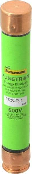 Cooper Bussmann - 300 VDC, 600 VAC, 1 Amp, Time Delay General Purpose Fuse - Fuse Holder Mount, 127mm OAL, 20 at DC, 200 (RMS) kA Rating, 13/16" Diam - Strong Tooling