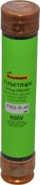 Cooper Bussmann - 250 VDC, 600 VAC, 45 Amp, Time Delay General Purpose Fuse - Fuse Holder Mount, 5-1/2" OAL, 20 at DC, 200 (RMS) kA Rating, 1-1/16" Diam - Strong Tooling