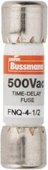 Cooper Bussmann - 500 VAC, 4.5 Amp, Time Delay General Purpose Fuse - Fuse Holder Mount, 1-1/2" OAL, 10 at AC kA Rating, 13/32" Diam - Strong Tooling