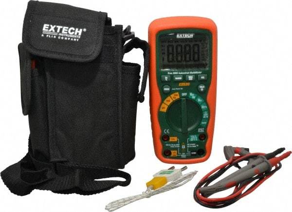 Extech - EX520, CAT IV, 1,000 VAC/VDC, Digital True RMS Multimeter - 40 mOhm, Measures Voltage, Capacitance, Current, Frequency, Resistance, Temperature - Strong Tooling