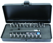 40 Piece - System 4 ESD Safe Micro Bit Interchangeable Set - #75996 - Includes: ESD Handle and Slotted; Phillips; Torx®; Hex Inch & Metric Micro Bits - 105mm Bit Extension - Storage Box - Strong Tooling