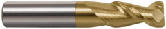 Accupro - 1/4", 2 Flute, Single End, Solid Carbide, 0.03" Corner Radius End Mill - 2-1/2" OAL, 45° Helix, Right Hand Flute, 3/4" LOC, Right Hand Cut - Strong Tooling