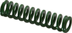 Dayton Lamina - 1/2" Hole Diam, 9/32" Rod Diam, 2" Free Length, Green Die Spring - 5.8 Lb Max Deflection, 0.8" Max Deflection, Light Duty, Chromium Vanadium Steel - Strong Tooling