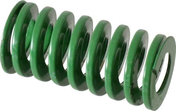 Dayton Lamina - 1" Hole Diam, 1/2" Rod Diam, 2" Free Length, Green Die Spring - 26.5 Lb Max Deflection, 0.8" Max Deflection, Light Duty, Chromium Vanadium Steel - Strong Tooling