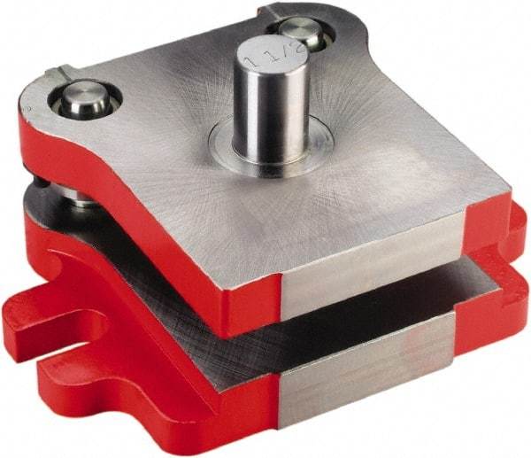 Anchor Danly - 5" Guide Post Length, 1-1/2" Die Holder Thickness, 7" Radius, Back Post Steel Die Set - 8-3/4" Overall Width x 7-5/16" Overall Depth - Strong Tooling