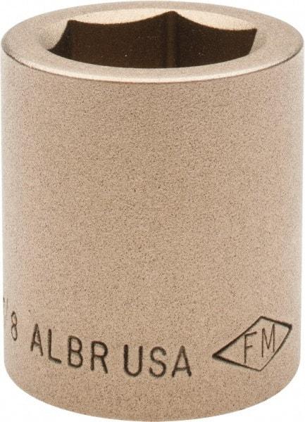 Ampco - 7/8", 1/2" Drive, Standard Hand Socket - 6 Points, 1-1/2" OAL, Aluminum Bronze - Strong Tooling