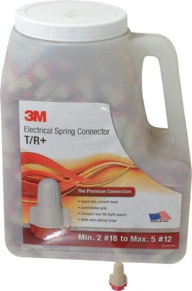 3M - 2, 18 to 5, 12 AWG, 600 Volt, Flame Retardant, Wing Twist on Wire Connector - Red & Tan, 221°F - Strong Tooling