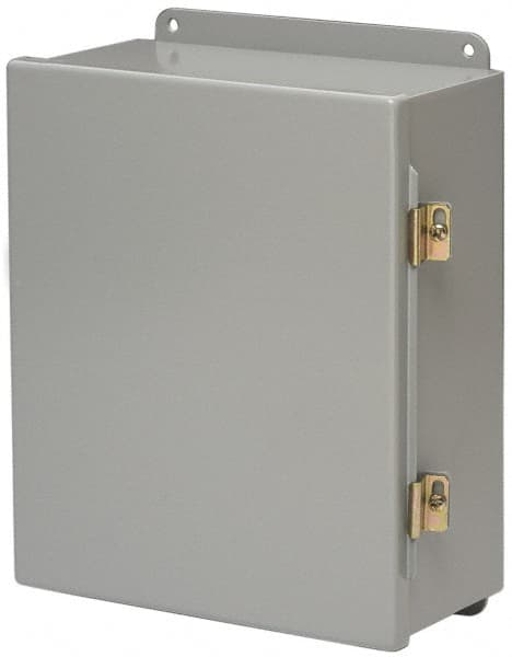 Cooper B-Line - Steel Standard Enclosure Hinge Flat Cover - NEMA 12, 13, 12" Wide x 14" High x 8" Deep, Dirt-tight & Dust-tight - Strong Tooling