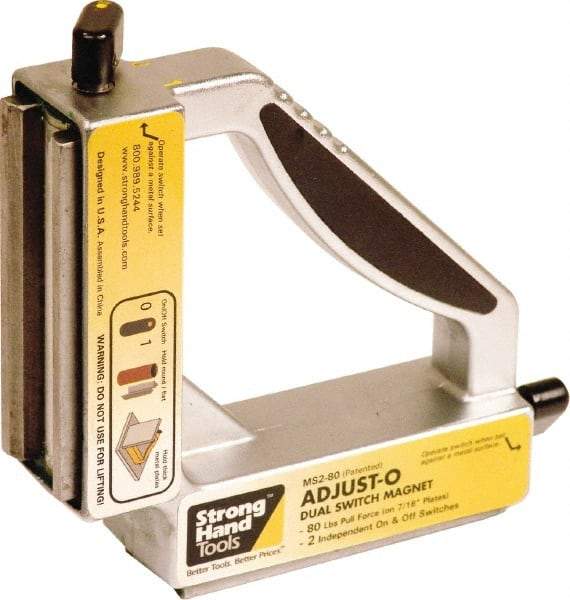 Strong Hand Tools - 7-3/4" Wide x 1-7/8" Deep x 7-3/4" High Magnetic Welding & Fabrication Square - 150 Lb Average Pull Force - Strong Tooling