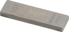 Mitutoyo - 0.107" Rectangular Steel Gage Block - Accuracy Grade 0, Includes Certificate of Inspection - Strong Tooling