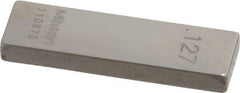 Mitutoyo - 0.127" Rectangular Steel Gage Block - Accuracy Grade 0, Includes Certificate of Inspection - Strong Tooling