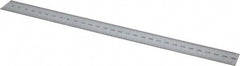 SPI - 12" Long, 1/100, 1/10" and 0.5, 1mm Graduation, Rigid Steel Rule - Decimal/Metric Graduation Style, 1" Wide, Silver, Satin Chrome Finish - Strong Tooling