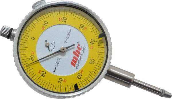 Value Collection - 1/4" Range, 0-100 Dial Reading, 0.001" Graduation Dial Drop Indicator - 2-9/32" Dial, Revolution Counter - Strong Tooling