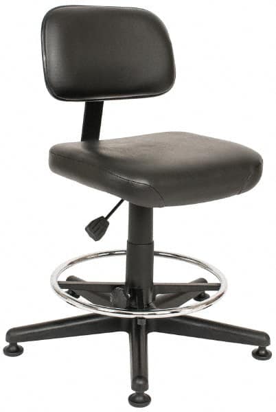 Bevco - Pneumatic Height Adjustable Chair - Vinyl Seat, Black - Strong Tooling