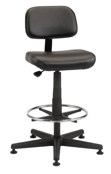 Bevco - Pneumatic Height Adjustable Chair - Vinyl Seat, Black - Strong Tooling