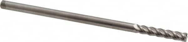 Accupro - 3/16", 4 Flute, Single End, Solid Carbide, 0.02" Corner Radius End Mill - 4" OAL, 40° Helix, Right Hand Flute, 1" LOC, Right Hand Cut - Strong Tooling