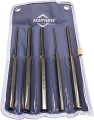 Mayhew - 5 Piece, 1/8 to 3/8", Pin Punch Set - Round Shank, Comes in Vinyl Pouch - Strong Tooling