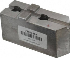 H & R Manufacturing - Tongue & Groove Attachment, Square Soft Lathe Chuck Jaw - Steel, 1-3/4" Btw Mount Hole Ctrs, 3-15/16" Long x 1-1/2" Wide x 1-7/8" High, 5/16" Groove - Strong Tooling