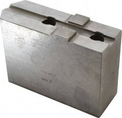 H & R Manufacturing - Tongue & Groove Attachment, Square Soft Lathe Chuck Jaw - Steel, 2-1/2" Btw Mount Hole Ctrs, 5-3/4" Long x 2" Wide x 3-7/8" High, 1/2" Groove - Strong Tooling