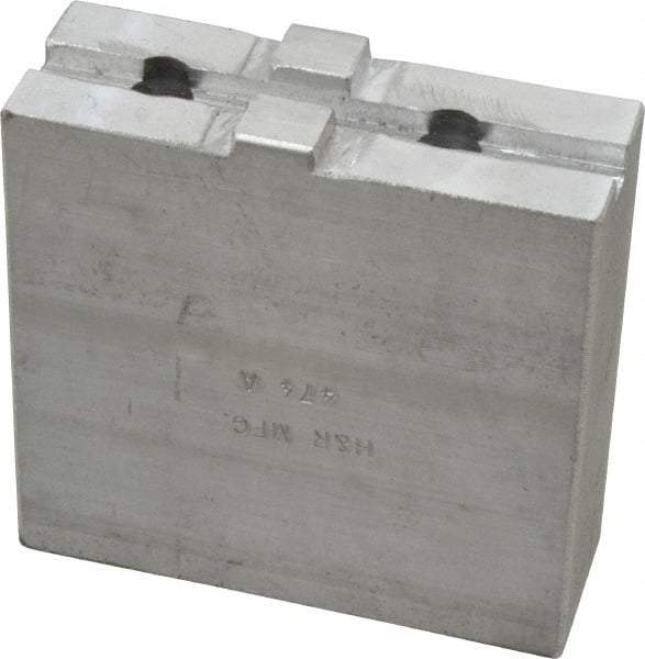 H & R Manufacturing - Tongue & Groove Attachment, Square Soft Lathe Chuck Jaw - Aluminum, 1-3/4" Btw Mount Hole Ctrs, 3-1/2" Long x 1-1/4" Wide x 3-3/8" High, 5/16" Groove - Strong Tooling