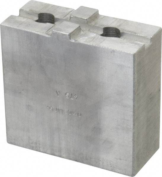 H & R Manufacturing - Tongue & Groove Attachment, Square Soft Lathe Chuck Jaw - Aluminum, 1-3/4" Btw Mount Hole Ctrs, 3-1/2" Long x 1-1/2" Wide x 3-3/8" High, 5/16" Groove - Strong Tooling