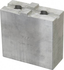 H & R Manufacturing - Tongue & Groove Attachment, Square Soft Lathe Chuck Jaw - Aluminum, 1-3/4" Btw Mount Hole Ctrs, 3-1/2" Long x 1-1/2" Wide x 3-3/8" High, 5/16" Groove - Strong Tooling