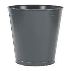 Value Collection - 14 Qt Gray Round Trash Can - Steel, 11-1/4" High - Strong Tooling