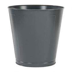 Value Collection - 14 Qt Gray Round Trash Can - Steel, 11-1/4" High - Strong Tooling