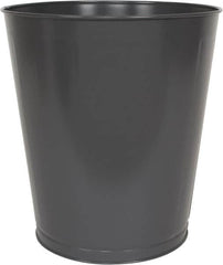 Value Collection - 28 Qt Gray Round Trash Can - Steel, 14-1/4" High - Strong Tooling