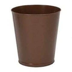 Value Collection - 28 Qt Brown Round Trash Can - Steel, 14-1/4" High - Strong Tooling