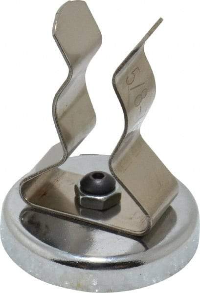 Mag-Mate - 11 Lb Max Pull Force, 1-29/32" Overall Height, 1.41" Diam, Ceramic Cup Magnet - Clamp Style, 7/8" Clamp Opening, Chrome Plated - Strong Tooling