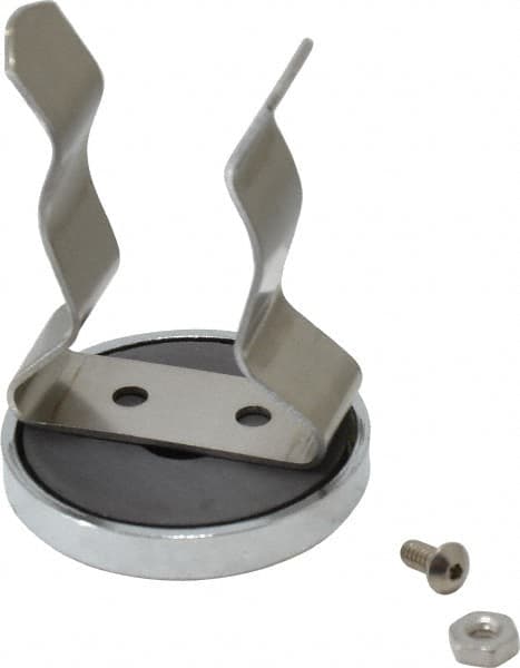 Mag-Mate - 11 Lb Max Pull Force, 2-1/32" Overall Height, 1.41" Diam, Ceramic Cup Magnet - Clamp Style, 1-1/8" Clamp Opening, Chrome Plated - Strong Tooling