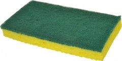 3M - 6.1" Long x 3.6" Wide x 0.7" Thick Scouring Sponge - Medium-Duty, Yellow/Green - Strong Tooling